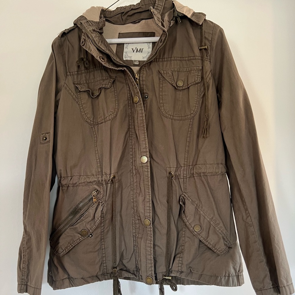 YMI Women's Utility Jacket in Olive Green